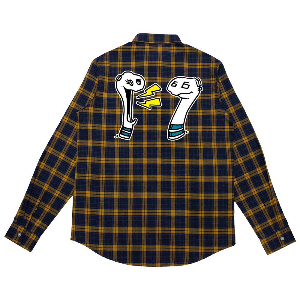 Boris & Oatmeal Embroidered Flannel